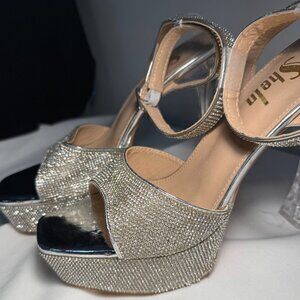 Rhinestone platform heels